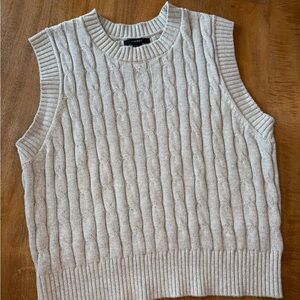 Forever 21 Neutral Cable Knit Sweater Vest
